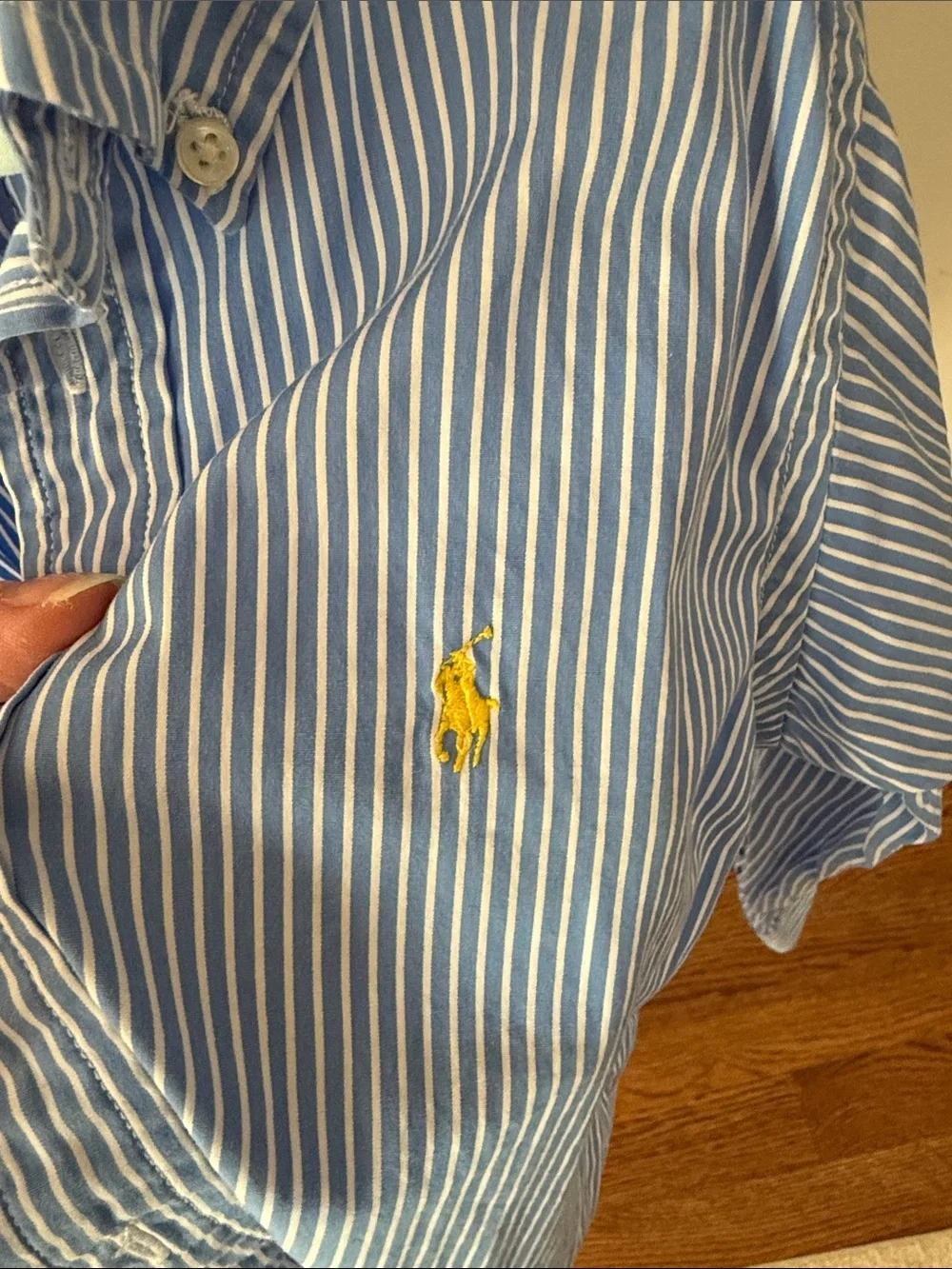 Ralph Lauren Men’s Light Blue & White Striped Button-Down Shirt